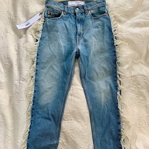IRO Movement fringe straight leg jeans